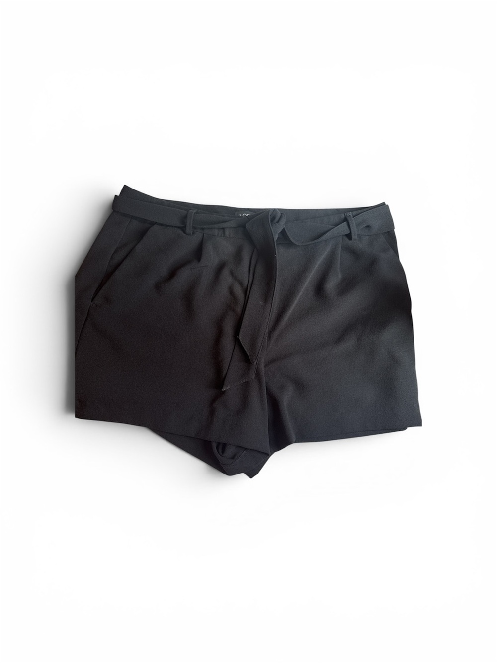 LOFT Black High-Waist Tie-Front Shorts